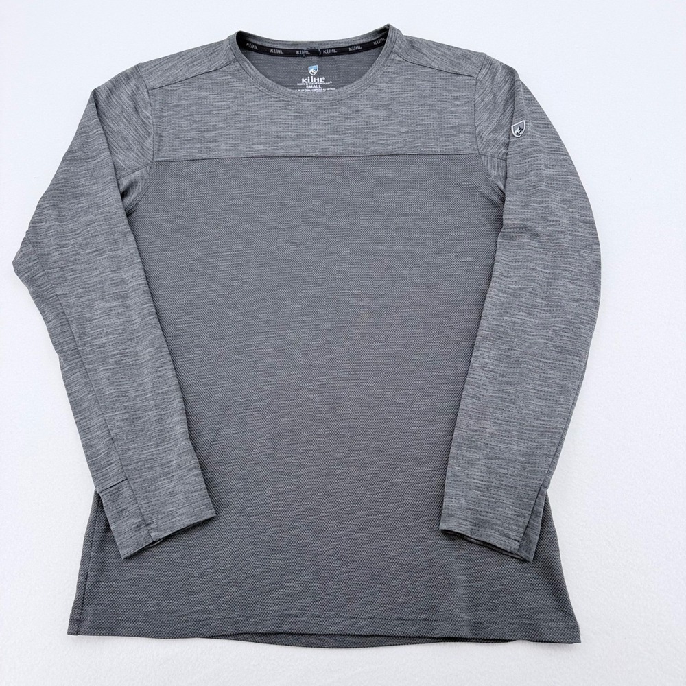 KUHL Long Sleeve Shirt Mens Small Gray Thumbholes Technical Top Excellent